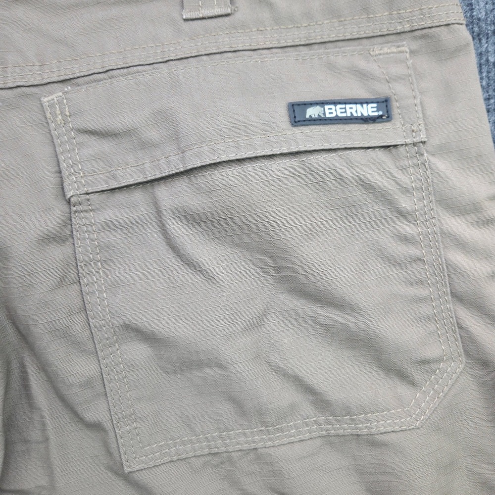 Berne Cargo Pants Mens 36x34 Tan Cotton Ripstop Workwear Outdoor Utility Regular
